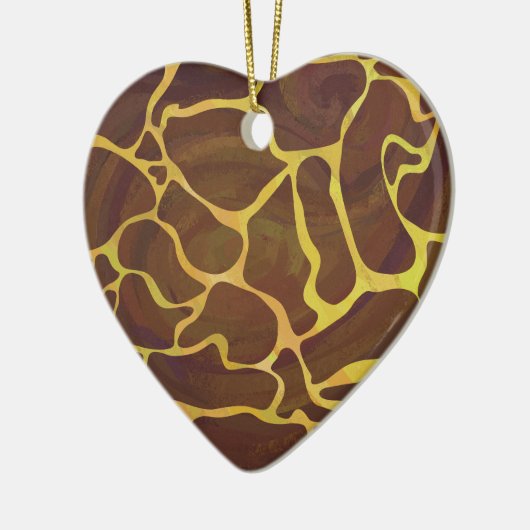 Giraffe Brown and Yellow Print Keramisch Ornament (Links)