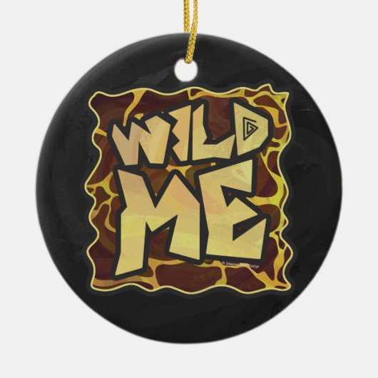 Giraffe Brown and Yellow Print Keramisch Ornament (Voorkant)