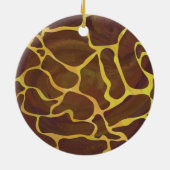 Giraffe Brown and Yellow Print Keramisch Ornament (Achterkant)