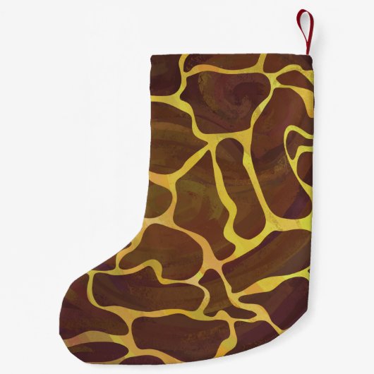 Giraffe Brown and Yellow Print Kleine Kerstsok (Achterkant)