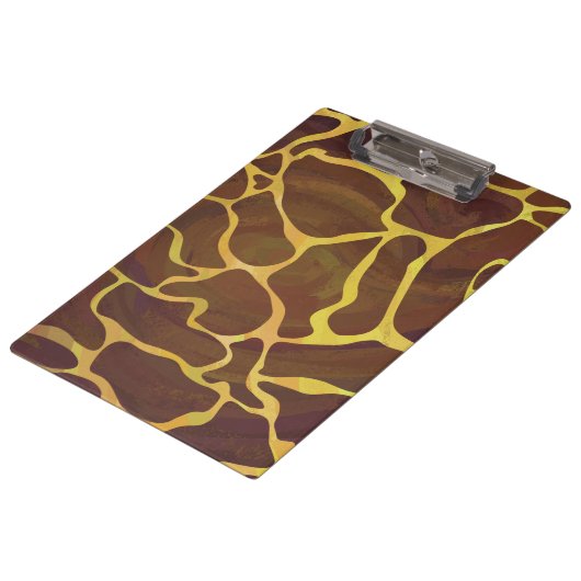 Giraffe Brown and Yellow Print Klembord (Gekanteld)