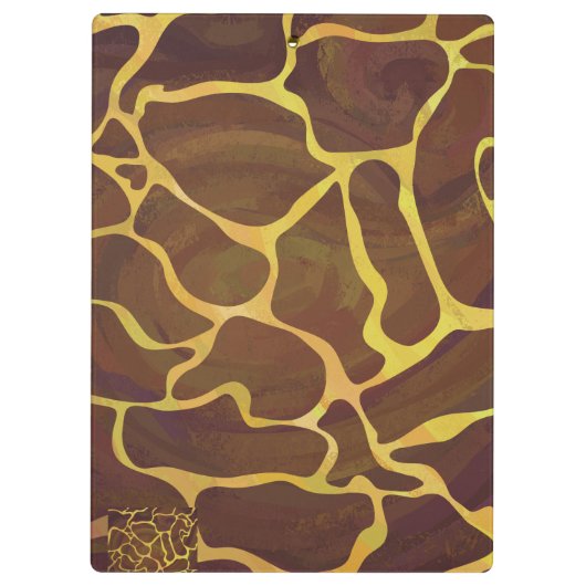 Giraffe Brown and Yellow Print Klembord (Achterkant)
