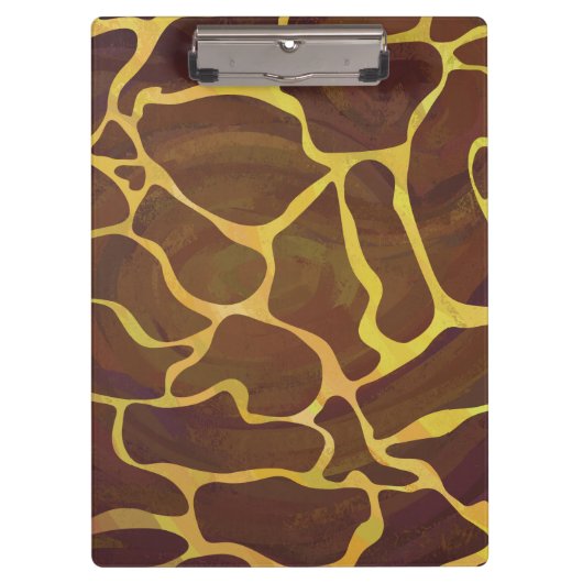 Giraffe Brown and Yellow Print Klembord (Voorkant)