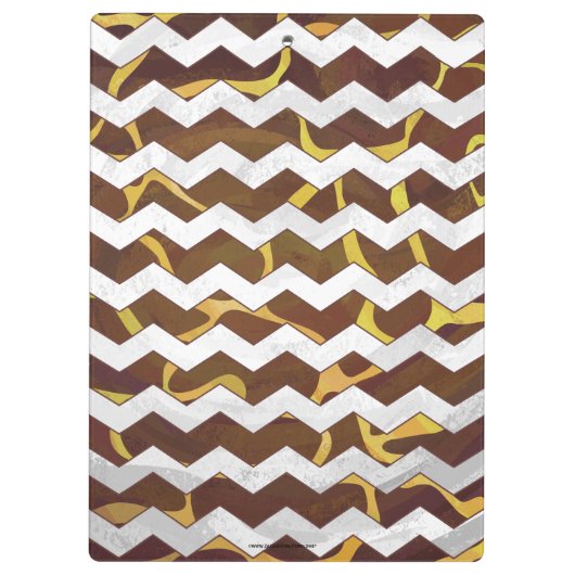 Giraffe Brown and Yellow Print Klembord (Achterkant)