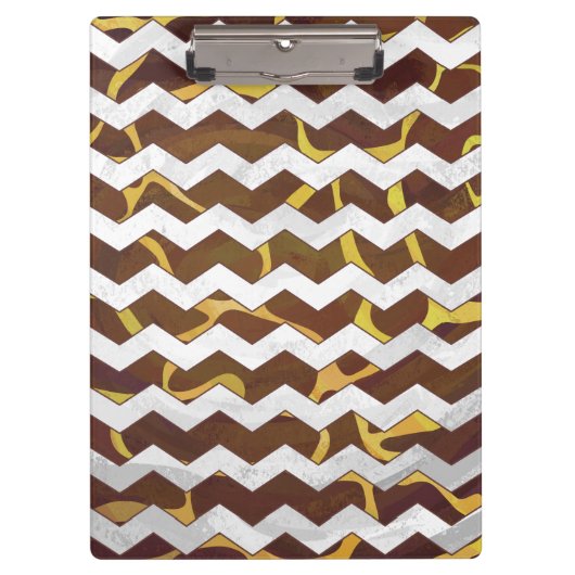 Giraffe Brown and Yellow Print Klembord (Voorkant)