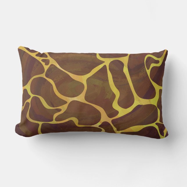 Giraffe Brown and Yellow Print Kussen (Voorkant)
