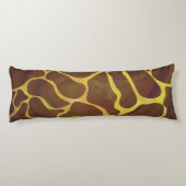 Giraffe Brown and Yellow Print Lichaamskussen (Achterkant)