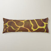 Giraffe Brown and Yellow Print Lichaamskussen (Voorkant)
