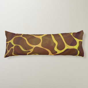 Giraffe Brown and Yellow Print Lichaamskussen
