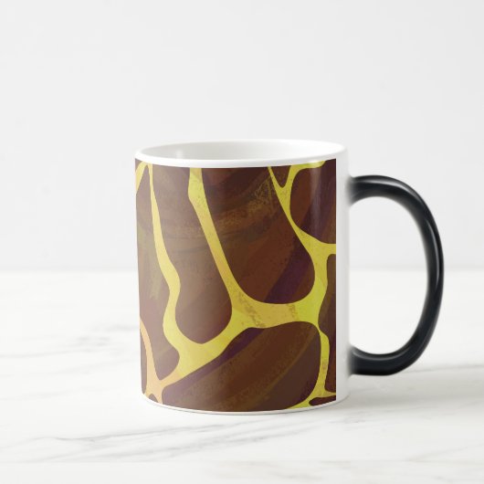 Giraffe Brown and Yellow Print Magische Mok (Rechts)