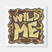 Giraffe Brown and Yellow Print Magneet (Voorkant)