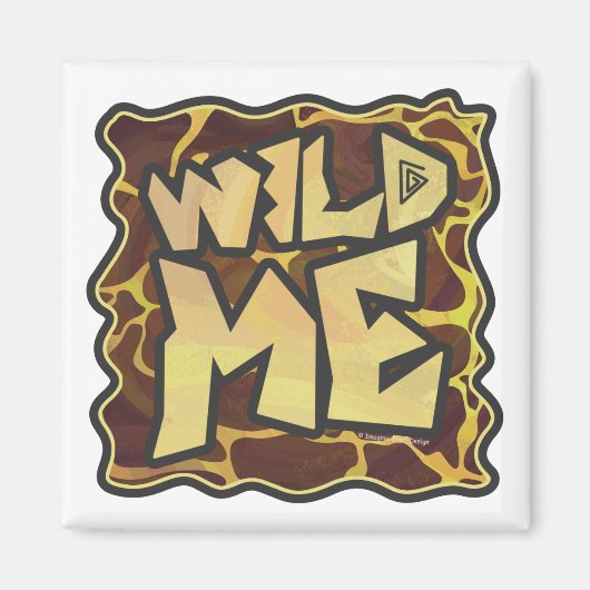 Giraffe Brown and Yellow Print Magneet (Voorkant)