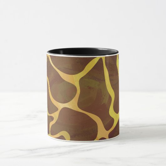 Giraffe Brown and Yellow Print Mok (Midden)