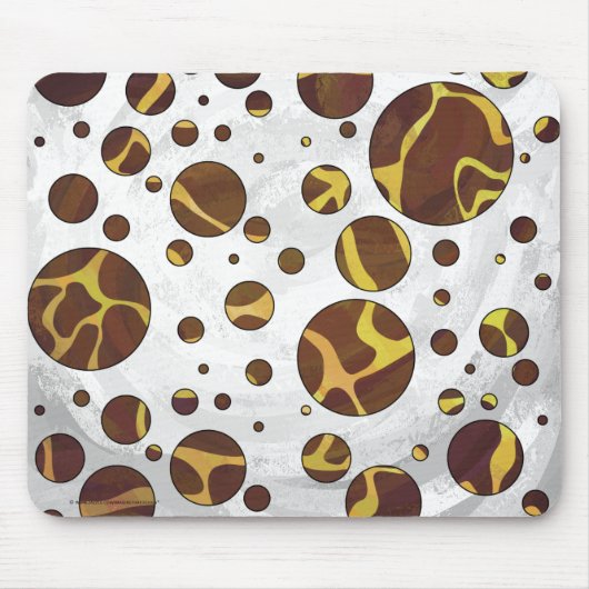Giraffe Brown and Yellow Print Muismat (Voorkant)