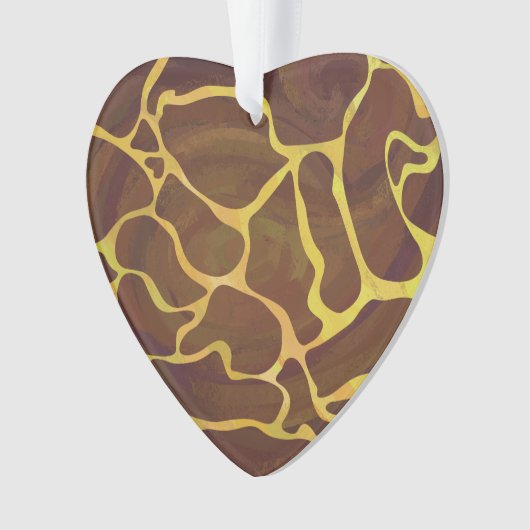 Giraffe Brown and Yellow Print Ornament (voorkant)