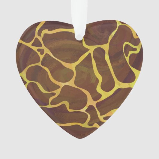 Giraffe Brown and Yellow Print Ornament (voorkant)