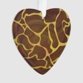 Giraffe Brown and Yellow Print Ornament (voorkant)