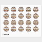Giraffe Brown and Yellow Print Ronde Sticker (Vel)