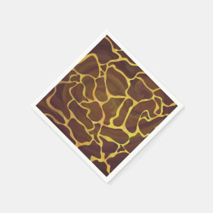 Giraffe Brown and Yellow Print Servet
