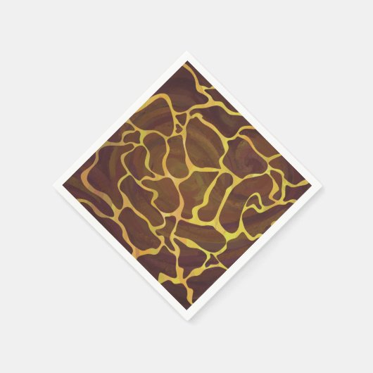 Giraffe Brown and Yellow Print Servet (Hoek)
