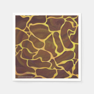 Giraffe Brown and Yellow Print Servetten