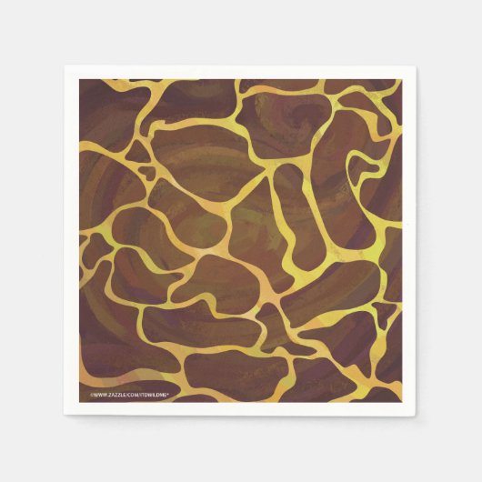 Giraffe Brown and Yellow Print Servetten (Voorkant)