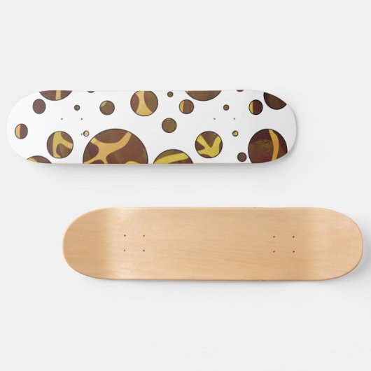 Giraffe Brown and Yellow Print Skateboard (Horizontaal)