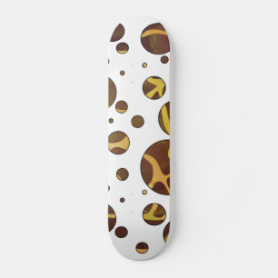 Giraffe Brown and Yellow Print Skateboard