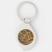 Giraffe Brown and Yellow Print Sleutelhanger (Voorkant)