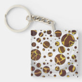 Giraffe Brown and Yellow Print Sleutelhanger (Voorkant)