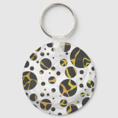 Giraffe Brown and Yellow Print Sleutelhanger (Voorkant)