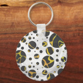 Giraffe Brown and Yellow Print Sleutelhanger (Voorkant)