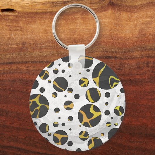 Giraffe Brown and Yellow Print Sleutelhanger (Voorkant)