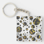 Giraffe Brown and Yellow Print Sleutelhanger (Voorkant)