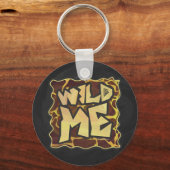 Giraffe Brown and Yellow Print Sleutelhanger (Voorkant)