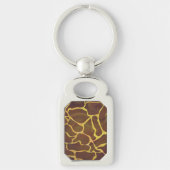 Giraffe Brown and Yellow Print Sleutelhanger (Voorkant)