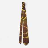 Giraffe Brown and Yellow Print Stropdas (Achterkant)