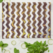 Giraffe Brown and Yellow Print Theedoek (Gevouwen)