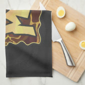 Giraffe Brown and Yellow Print Theedoek (Quarter Fold)