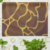 Giraffe Brown and Yellow Print Theedoek (Gevouwen)