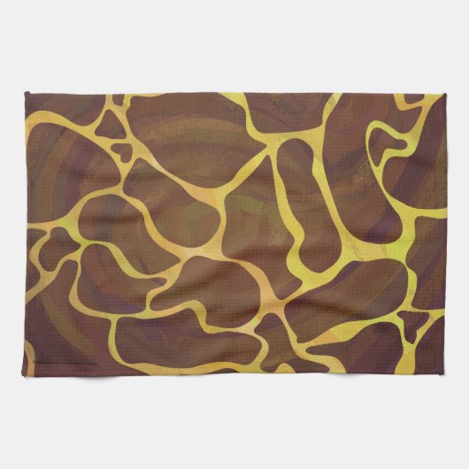 Giraffe Brown and Yellow Print Theedoek (Horizontaal)