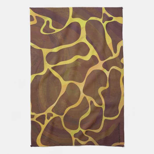 Giraffe Brown and Yellow Print Theedoek (Verticaal)