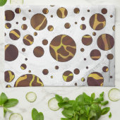 Giraffe Brown and Yellow Print Theedoek (Gevouwen)