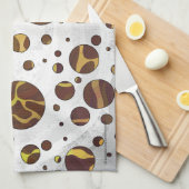 Giraffe Brown and Yellow Print Theedoek (Quarter Fold)