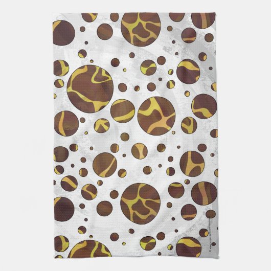 Giraffe Brown and Yellow Print Theedoek (Verticaal)