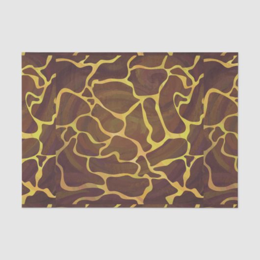 Giraffe Brown and Yellow Print Tissuepapier (Voorkant)