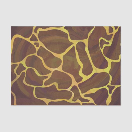 Giraffe Brown and Yellow Print Tissuepapier (Voorkant)