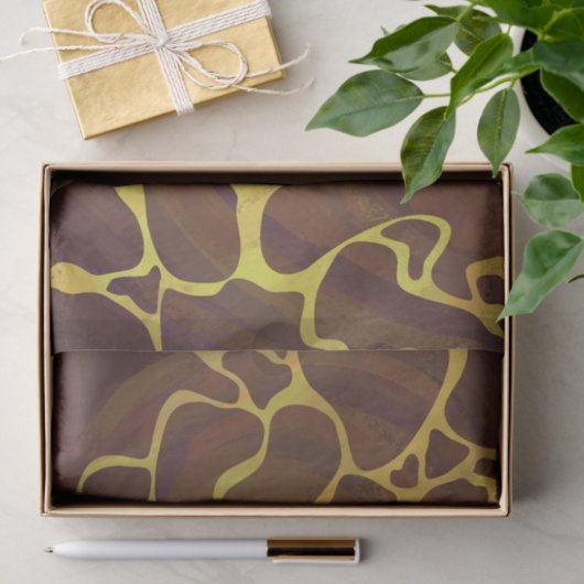 Giraffe Brown and Yellow Print Tissuepapier (Geschenk)