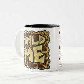 Giraffe Brown and Yellow Print Tweekleurige Koffiemok (Voorkant links)