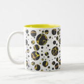 Giraffe Brown and Yellow Print Tweekleurige Koffiemok (Links)
